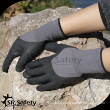 SRSAFETY Grey micro foam nitrile coated gloves, grey polyester liner